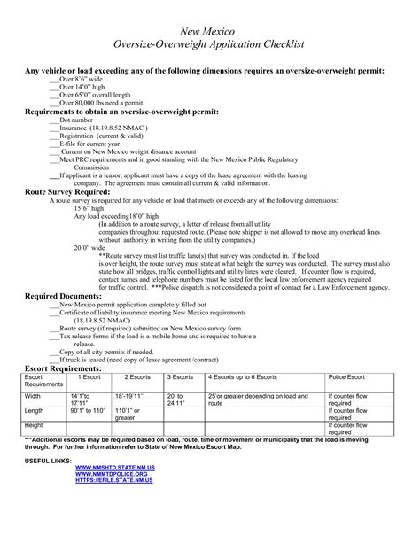 nm oversize regulations